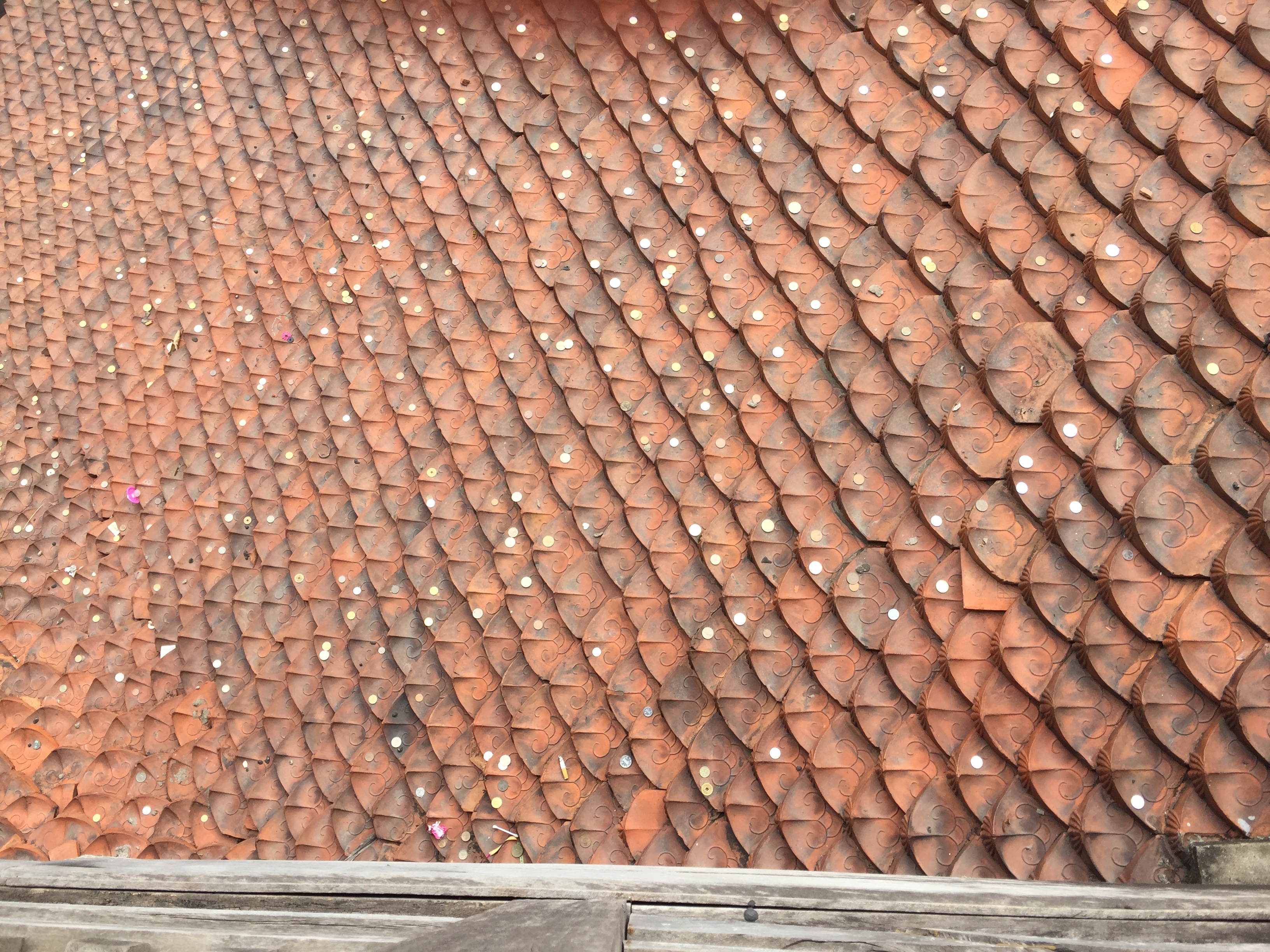 coins on roof temple of literature